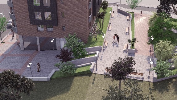 Edificio residencial y urbanización